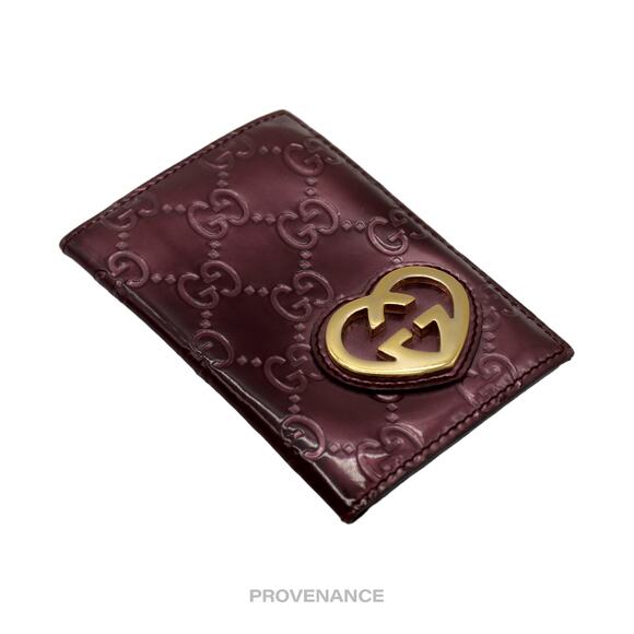 🔴 Gucci Heart Pocket Organizer Wallet - Patent Red Leather - Picture 3 of 7